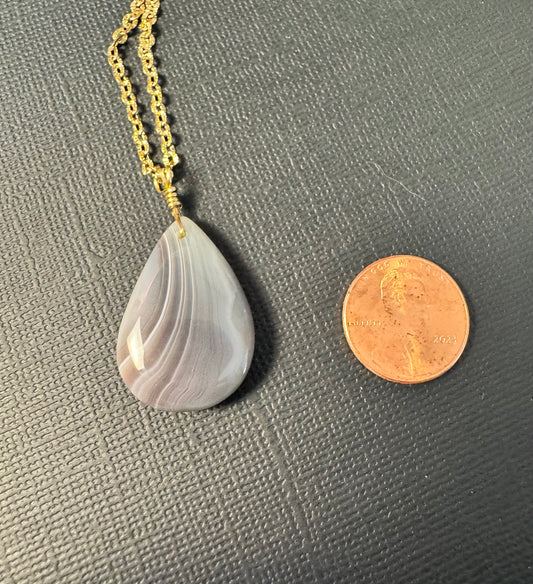 Botswana Agate Pendant Necklace