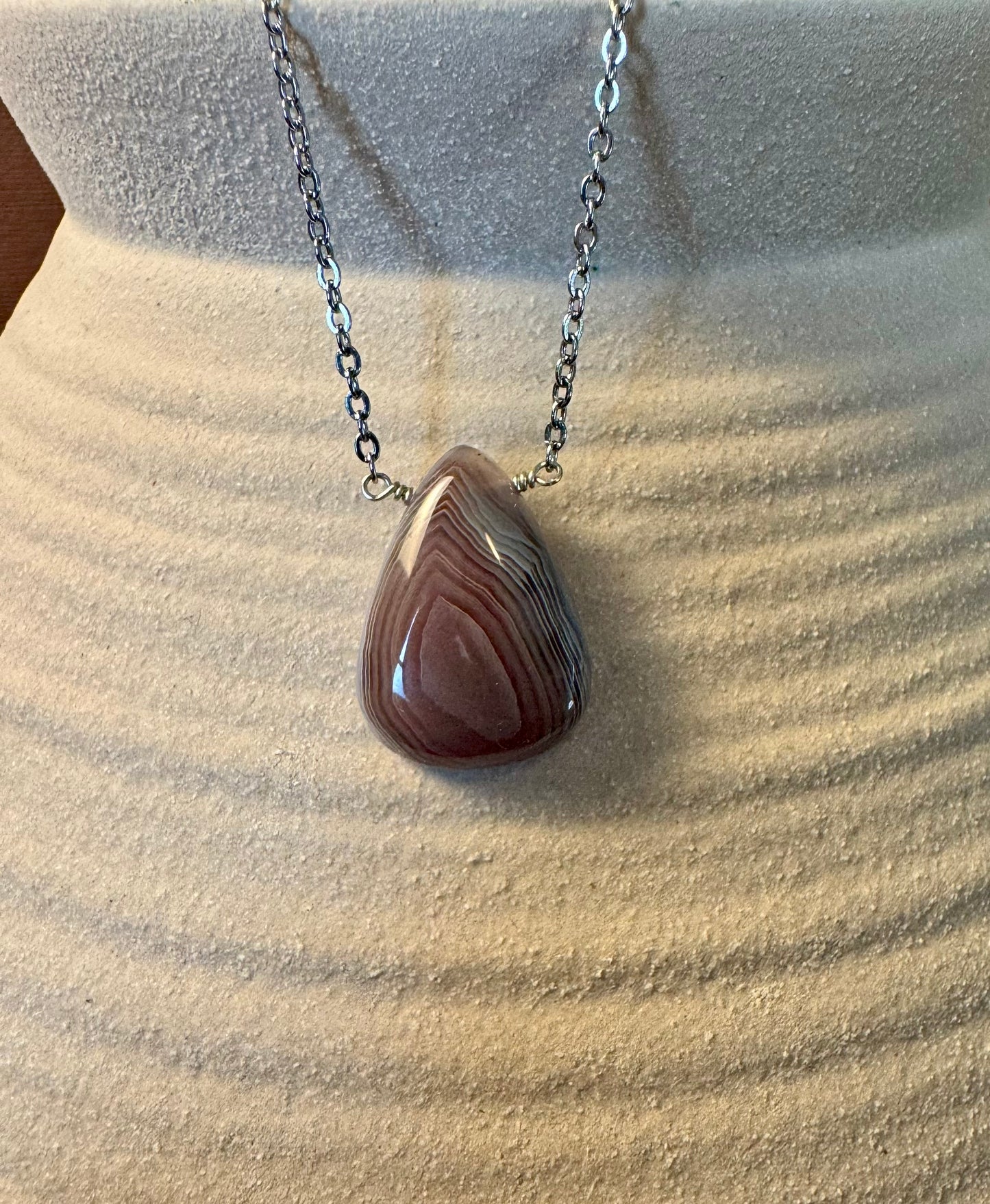 Botswana Agate Pendant Necklace