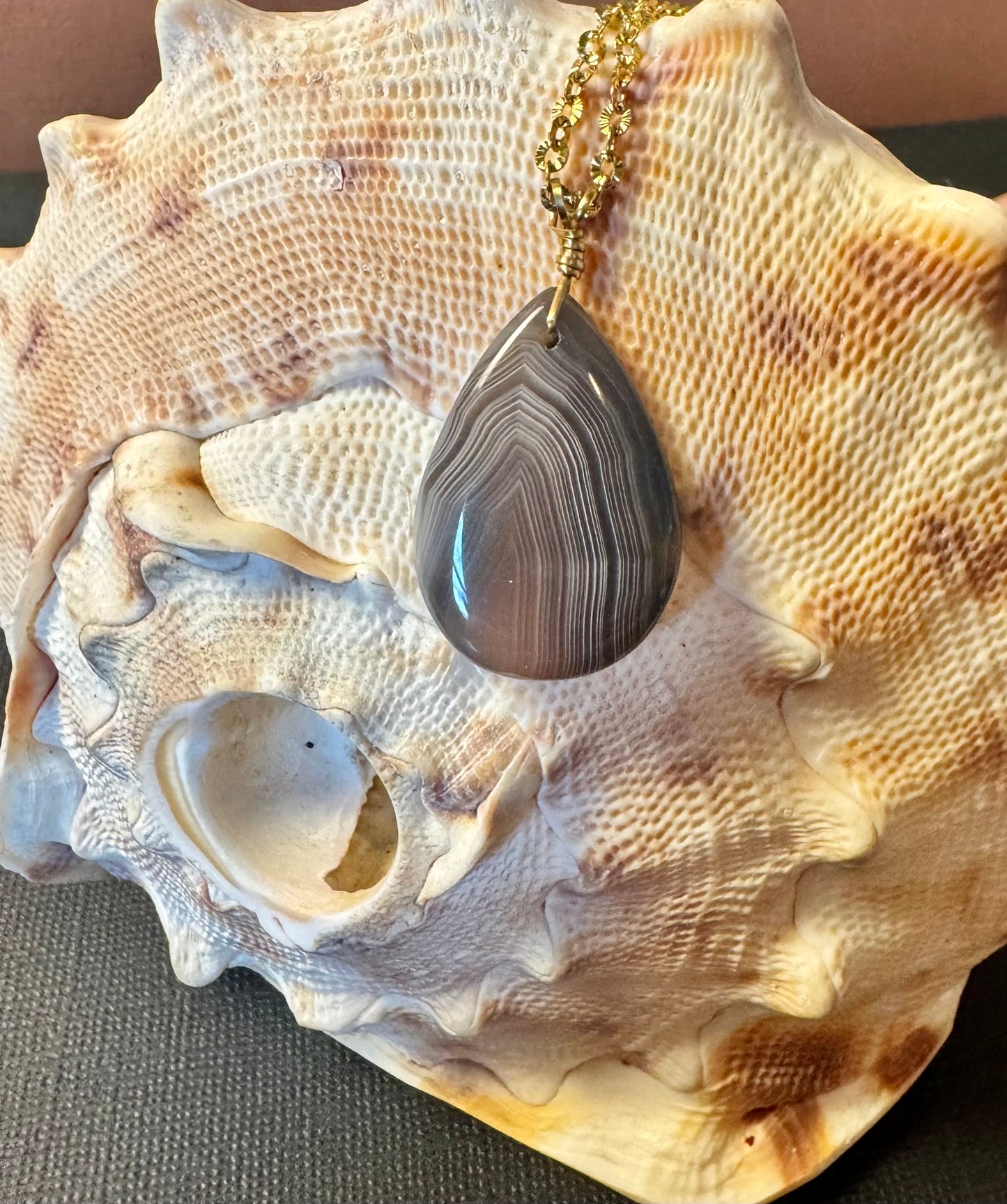 Botswana Agate Pendant Necklace