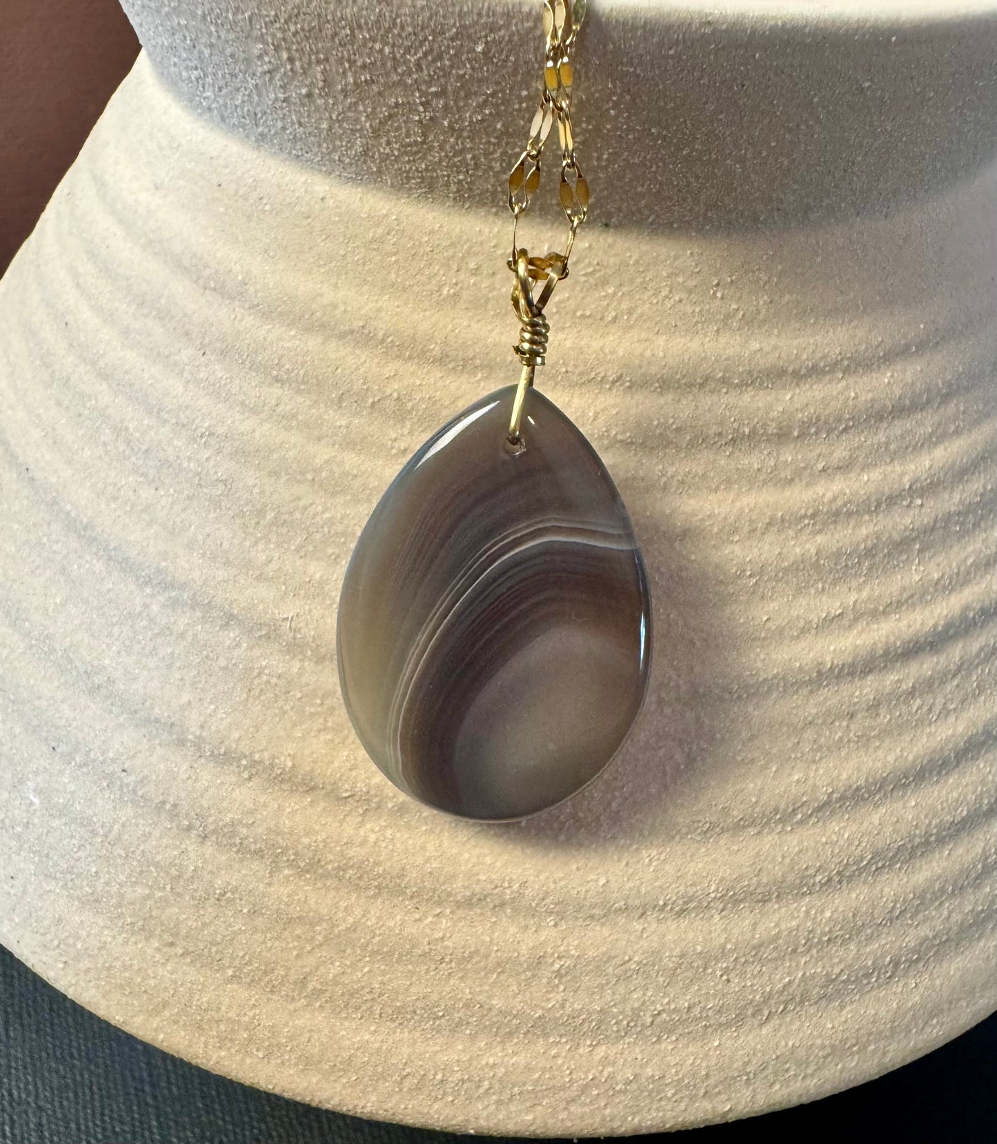 Botswana Agate Pendant Necklace