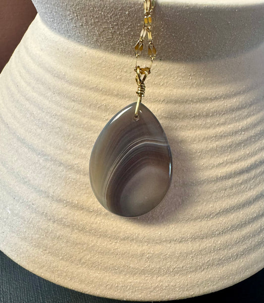 Botswana Agate Pendant Necklace