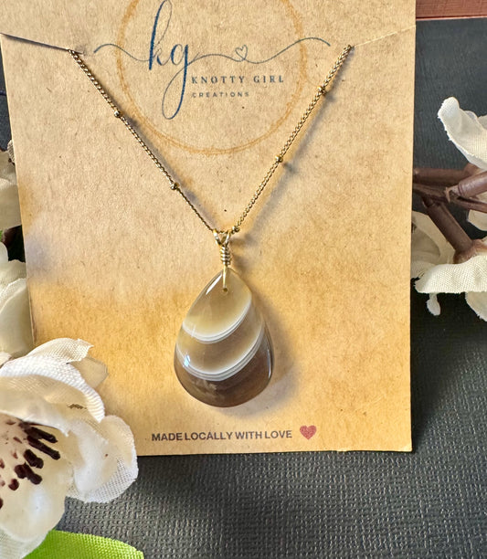 Botswana Agate Pendant Necklace