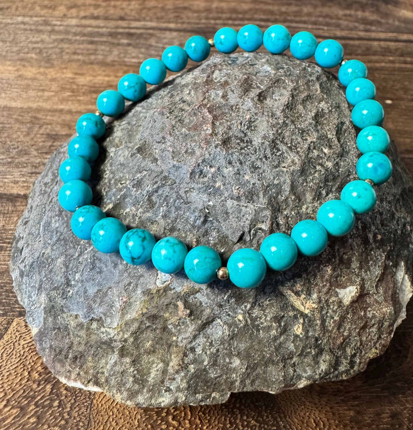 Howlite Turquoise Stretchy Bracelet
