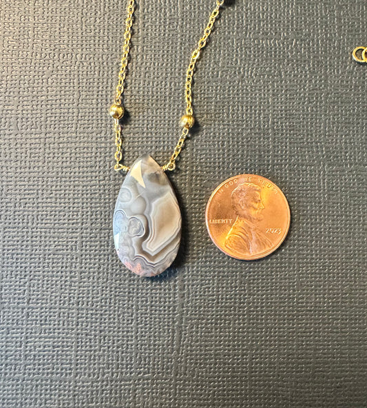 Botswana Agate Pendant Necklace