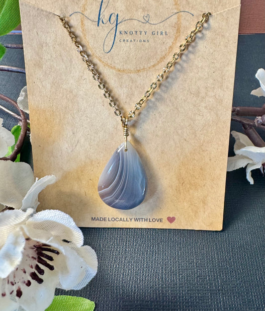 Botswana Agate Pendant Necklace