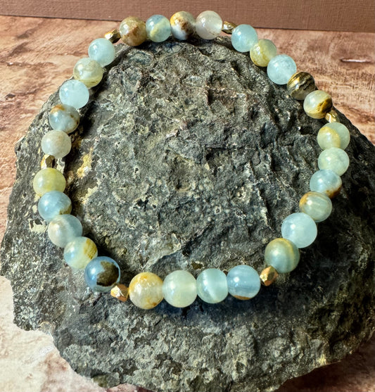 Lemurian Calcite Stretchy Bracelet (6mm)