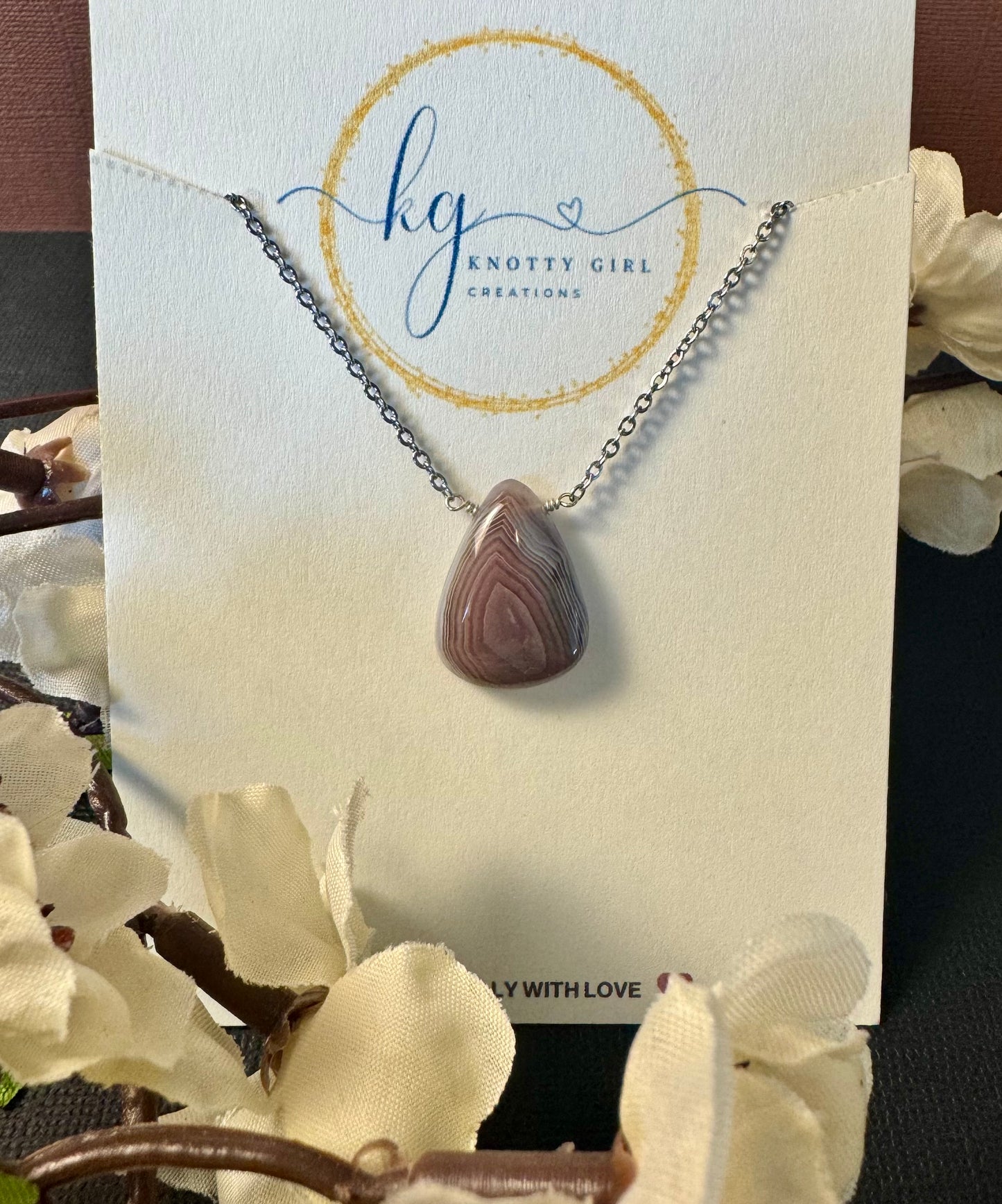 Botswana Agate Pendant Necklace