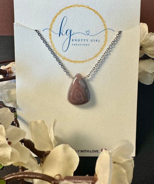 Botswana Agate Pendant Necklace