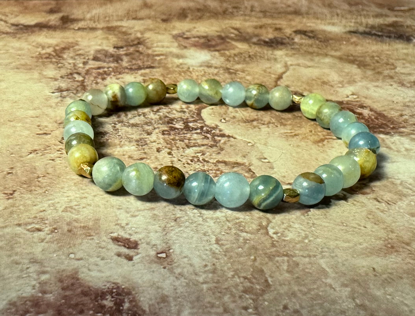 Lemurian Calcite Stretchy Bracelet (6mm)