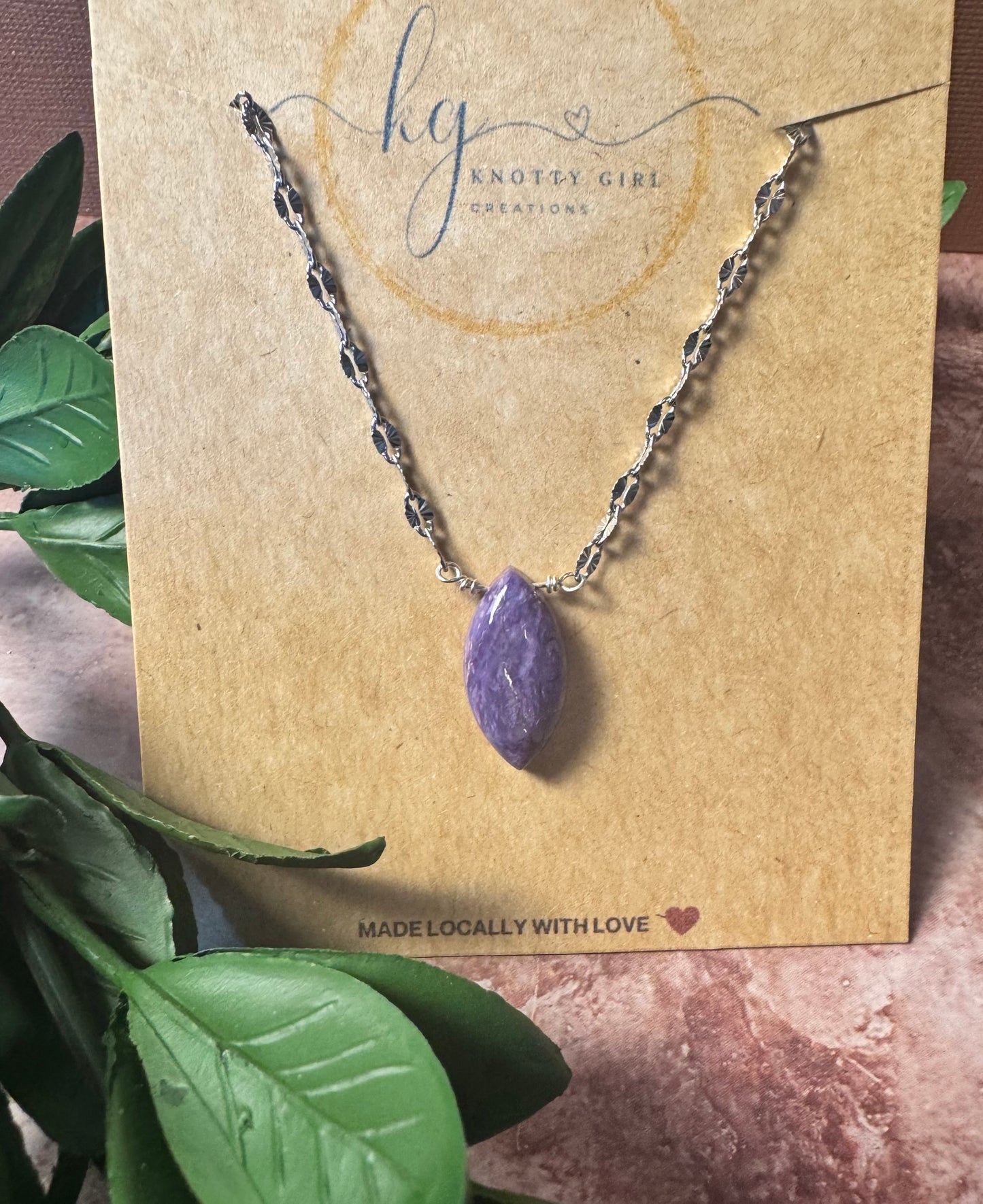 Charoite Pendant Necklace