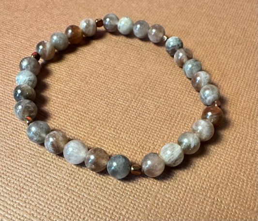 Chocolate Sunstone Stretchy Bracelet