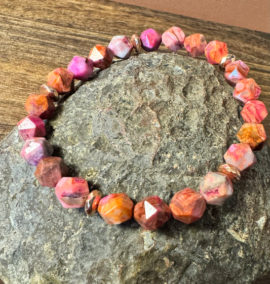 Crazy-Laced Agate Stretchy Bracelet