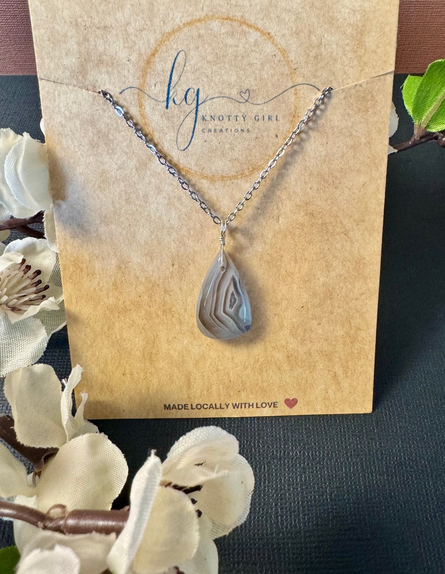 Botswana Agate Pendant Necklace