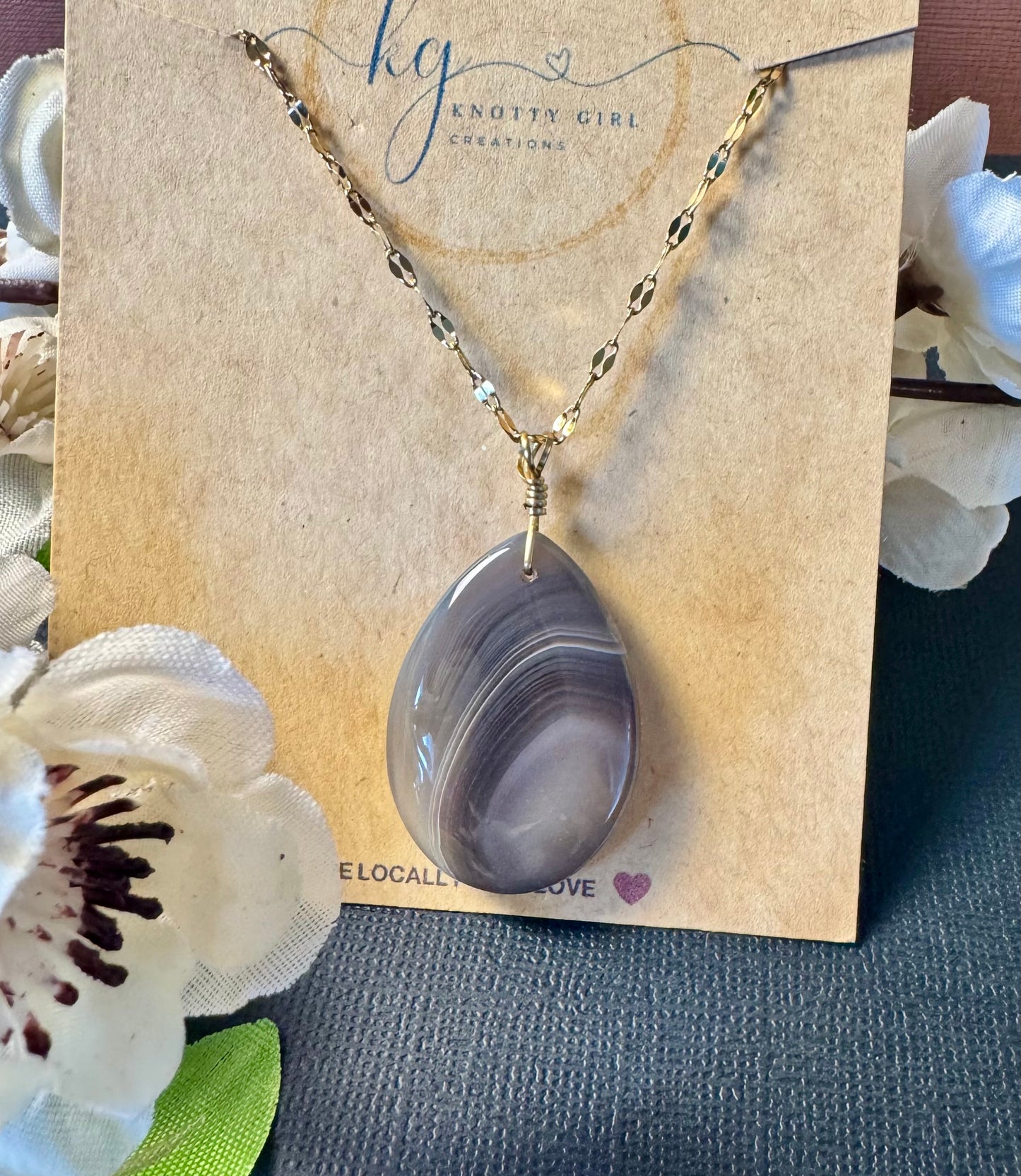 Botswana Agate Pendant Necklace