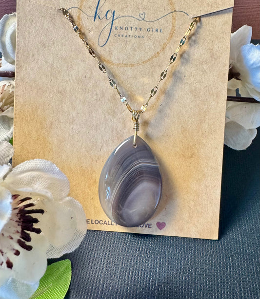 Botswana Agate Pendant Necklace