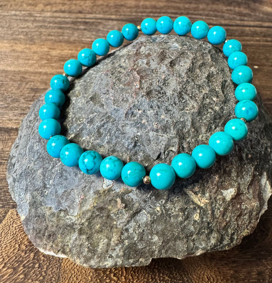 Howlite Turquoise Stretchy Bracelet